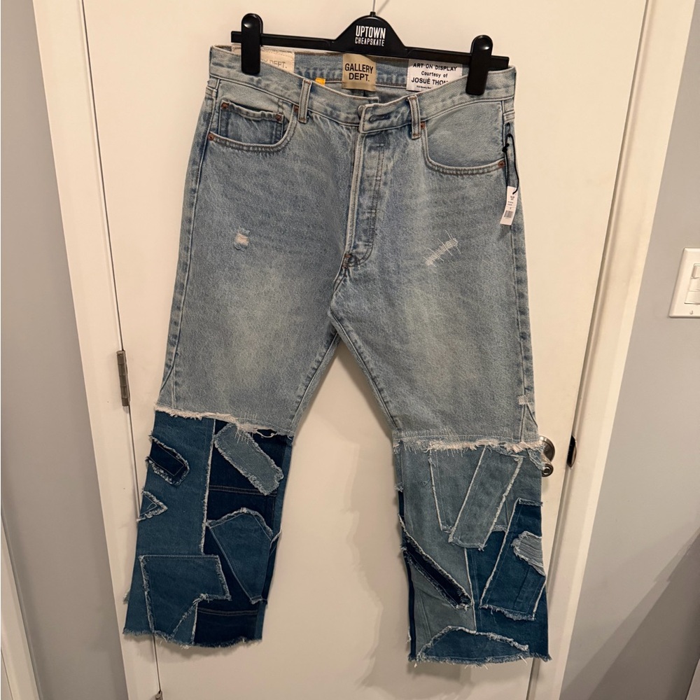 Gallery Dept blue jeans distressed patches size 31 waist